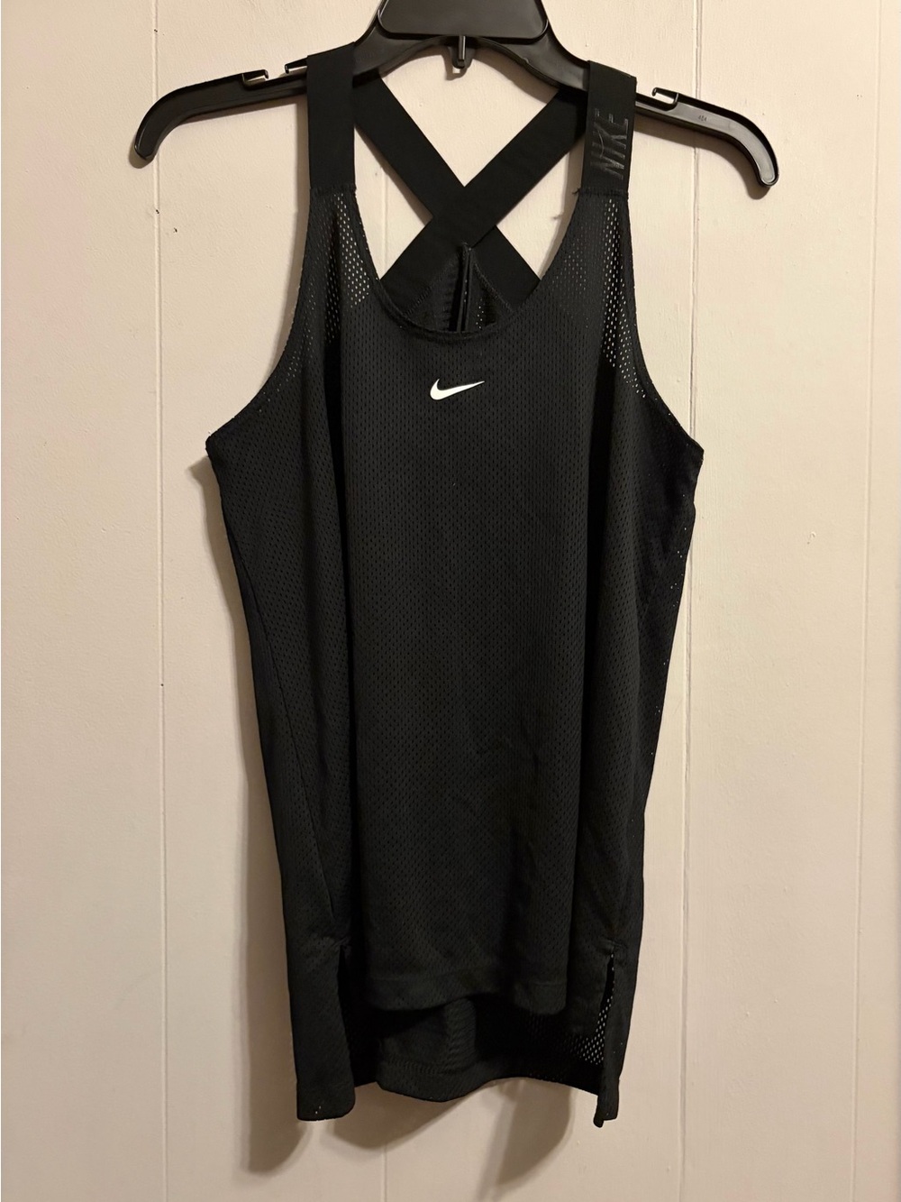 Nike Women's Black Mesh Crossback Athletic Tank